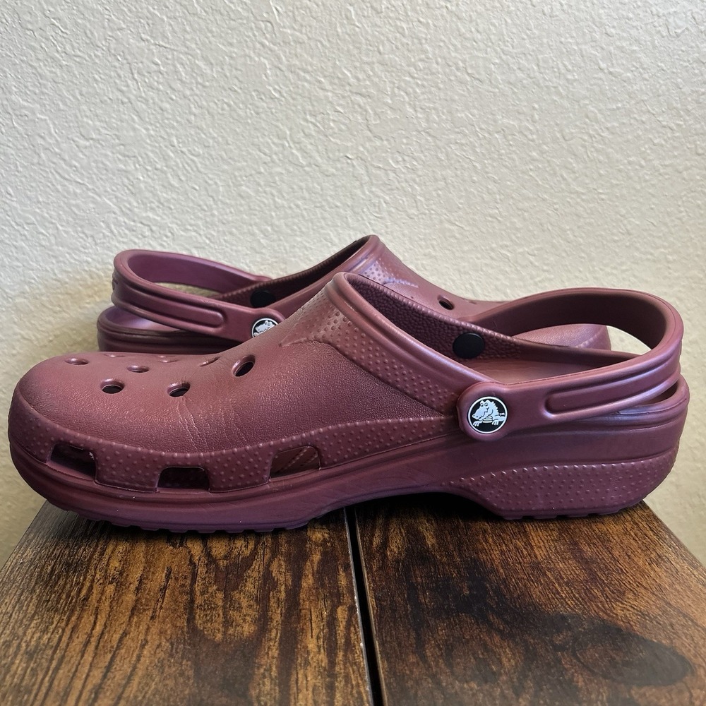 Crocs Classic Clogs Maroon Burgundy Unisex Size XL Men's 10/11 Women's 12/14 - Picture 6 of 10